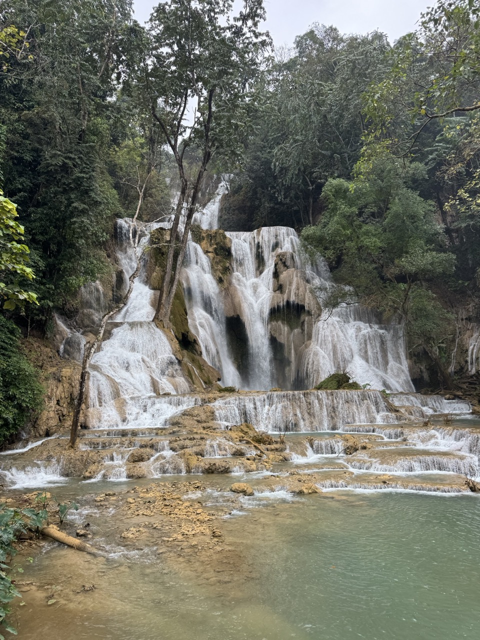 The turquoise pools and waterfalls of Kuang Si Falls outside Luang Prabang