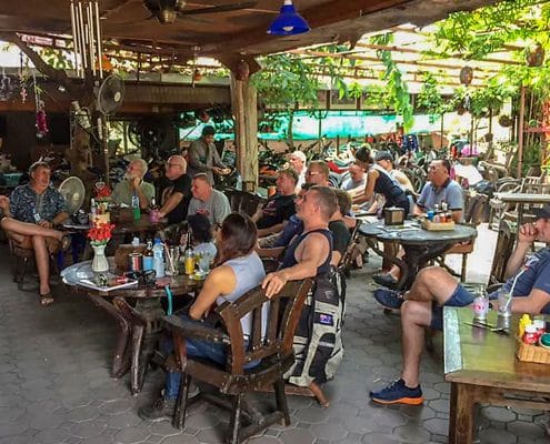 The crowd watching the Thai Moto GP at Rider's Corner